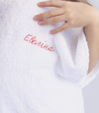 Пончо халат махровий Зайчик “Рожевий”