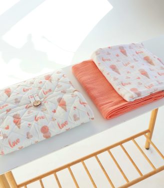 Комплект пеленатор+пелюшки “Морозиво”