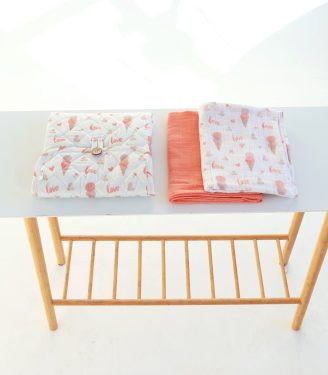 Комплект пеленатор+пелюшки “Морозиво”