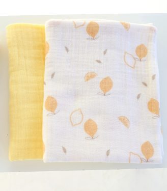 Комплект пеленатор +пелюшки “Лимони”