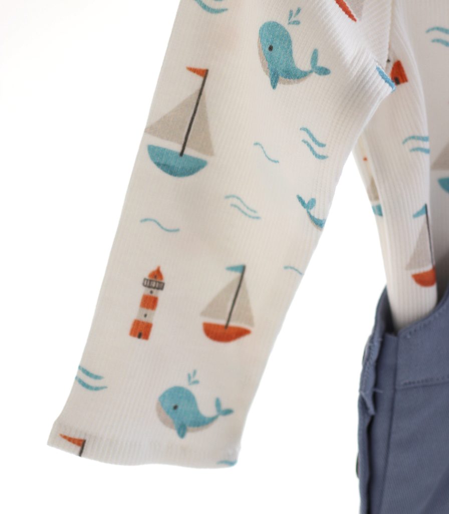 Комбінезон+лонг блакитний “Кити”