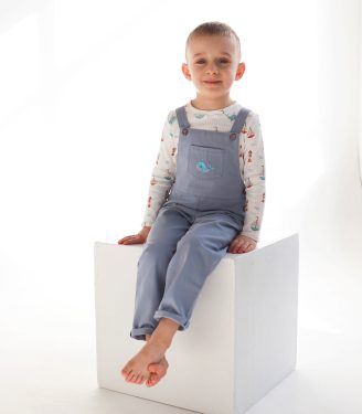 Комбінезон+лонг блакитний “Кити”