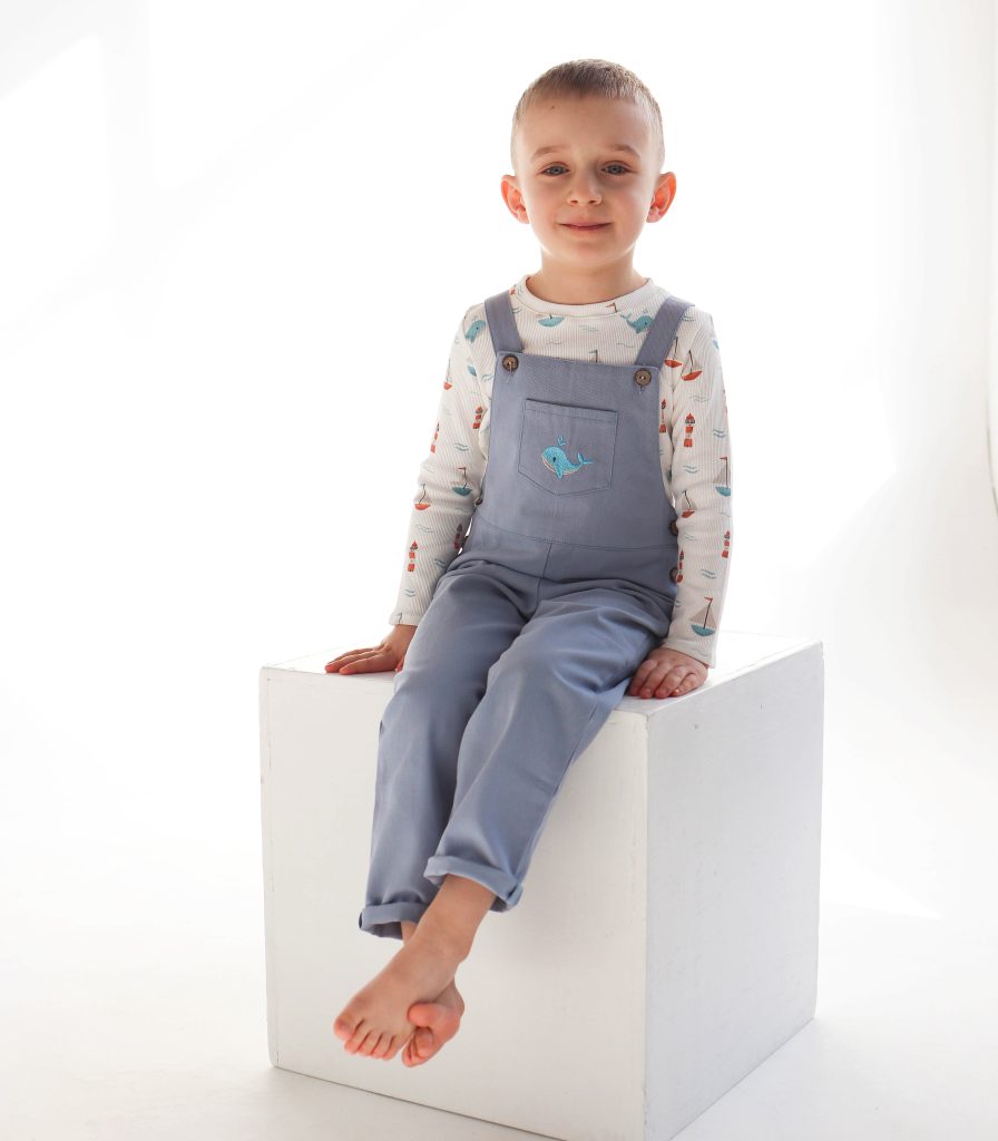 Комбінезон+лонг блакитний “Кити”