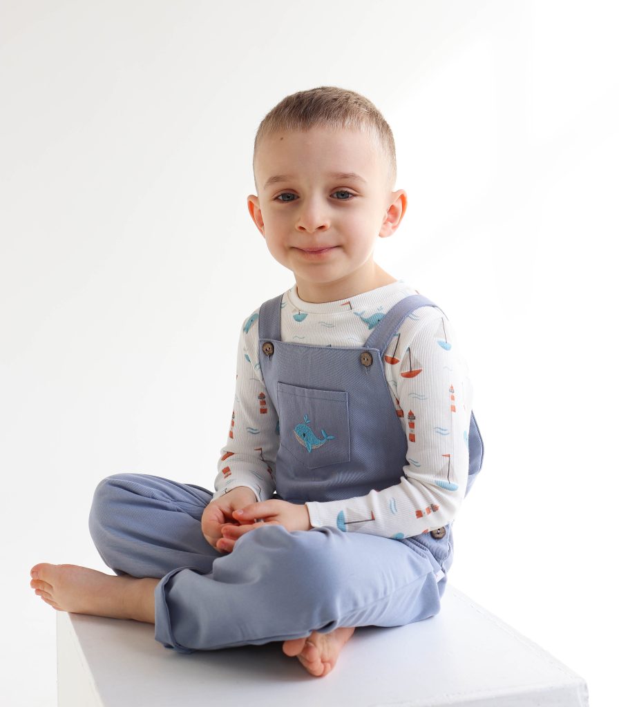 Комбінезон+лонг блакитний “Кити”